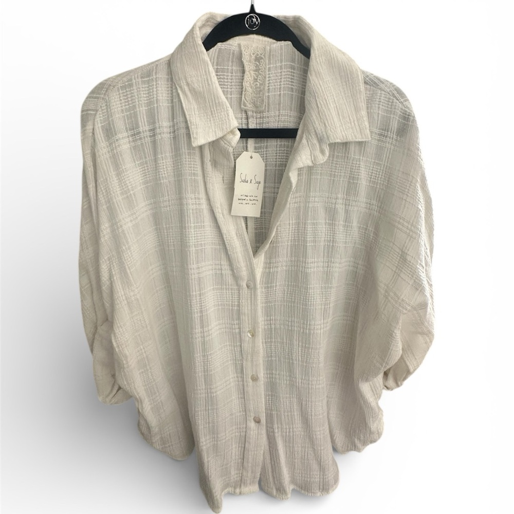 Sage and Sadie Ivory Button Shirt